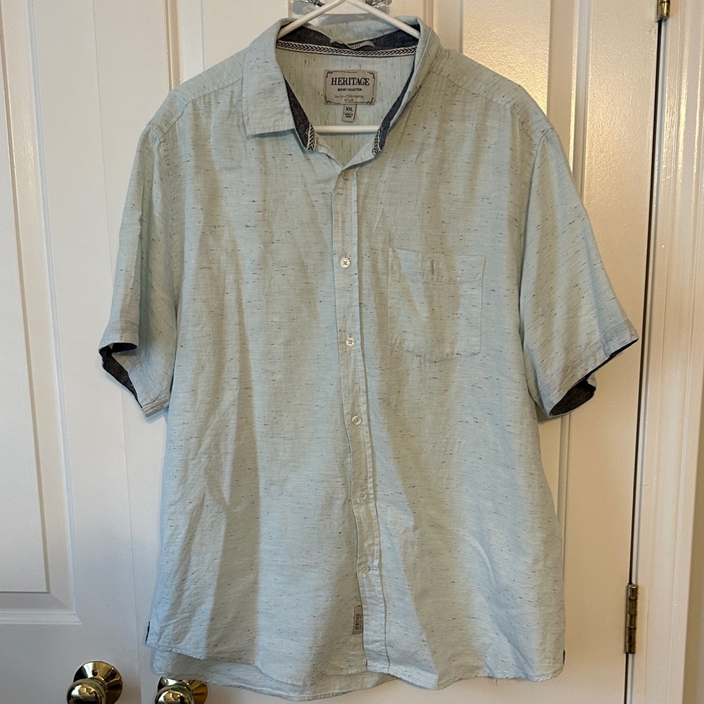 Heritage Sky Blue Casual Button Down Shirt